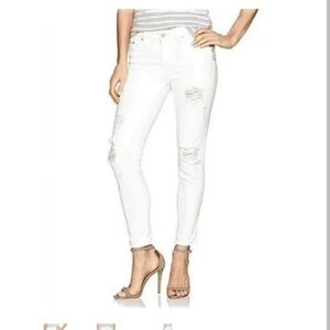 Calvin Klein Jeans Ankle Skinny Low-Rise White Jeans